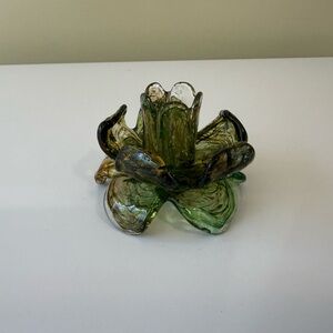 Vintage Murano Handblown Flower Candle Holder